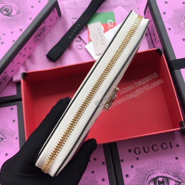 Gucci錢包 古馳新款拉鏈女錢包 瑪格麗特皇后拉鏈包系列 476069pvc紅  gdj1111